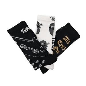 NEW PERRI’S SOCKS men's tupac black bandana socks 3-pack in black